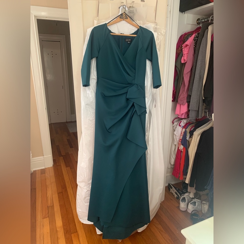 Xscape Teal Long Sleeve Dress
